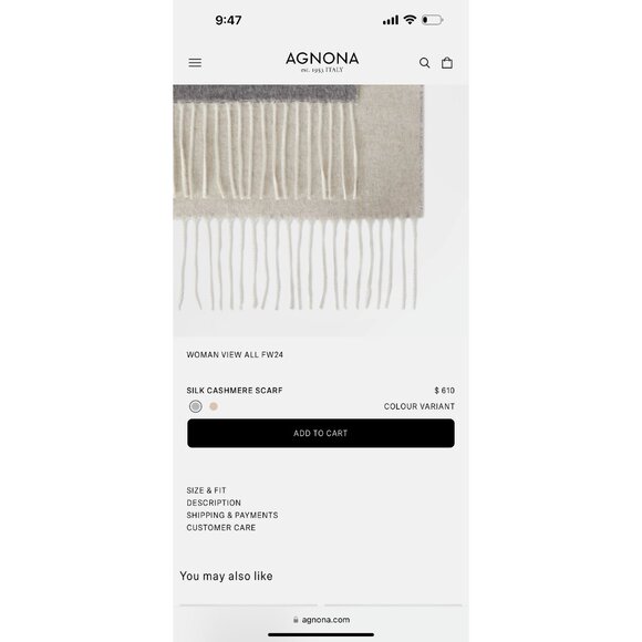 Agnona $650 NWOT Angora Wool Cashmere Scarf Shawl w/ Fringe 11.5" x‎ 62" Italy - Picture 9 of 9